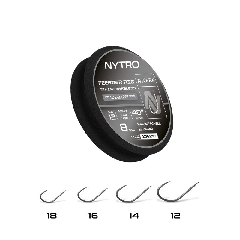 Nytro NTO-B4 BARBLESS FINE FEEDER 100CM READY TIED RIGS