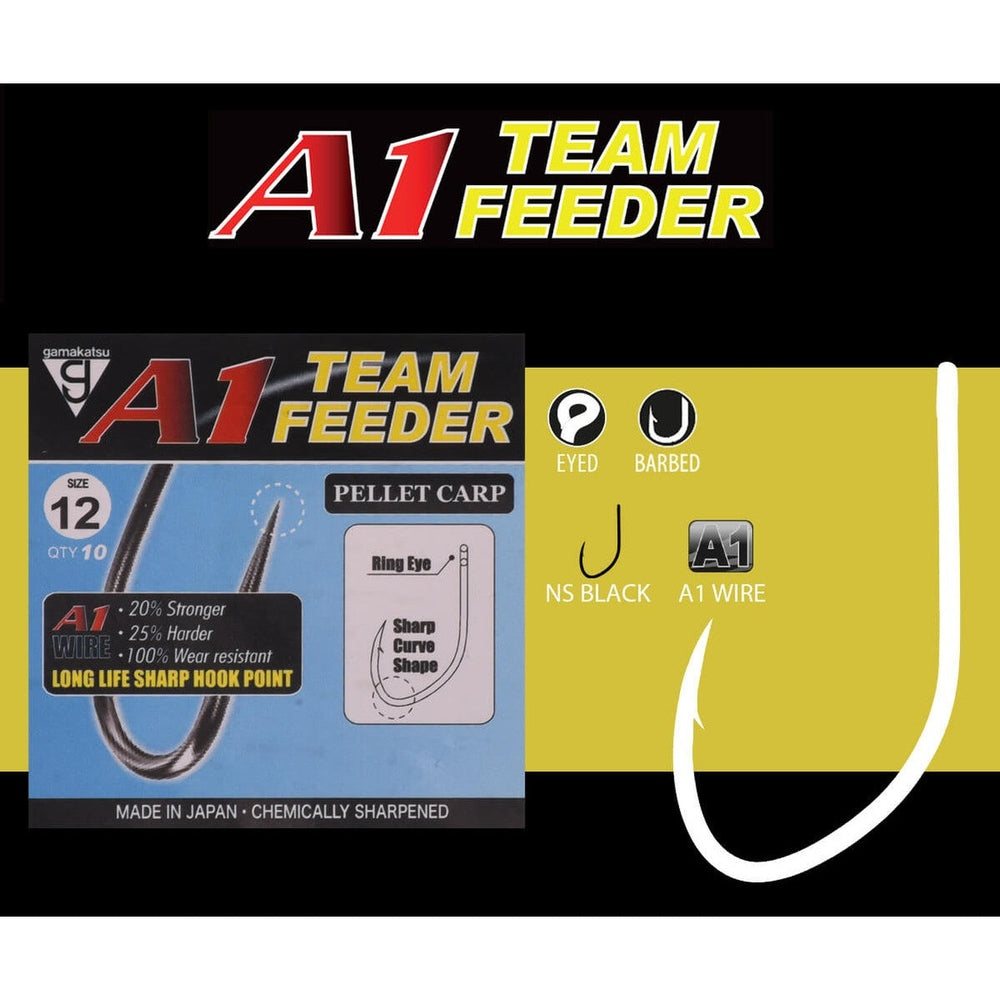 A1 TEAM FEEDER EYED HOOKS PELLET CARP