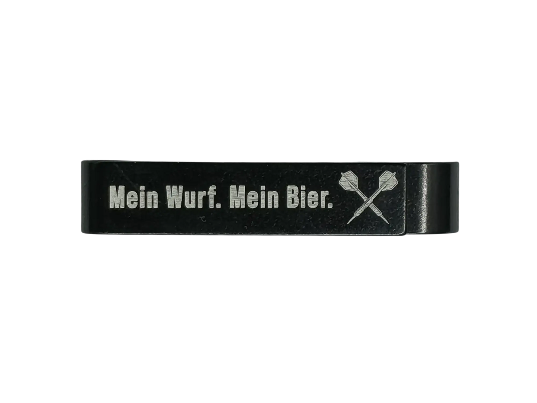 Schlüsselanhänger Bieröffner personalisiert – Metall Schwarz mit Gravur KM-Shop Dartshop, Km-Tackle, kmtackle 