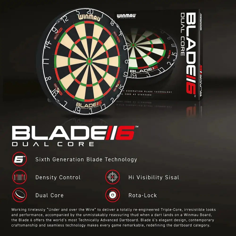 WINMAU Dartboard Blade 6 Dual Core Bristle Board KM-Shop Dart, Dartboard, dartscheibe, Dartshop 