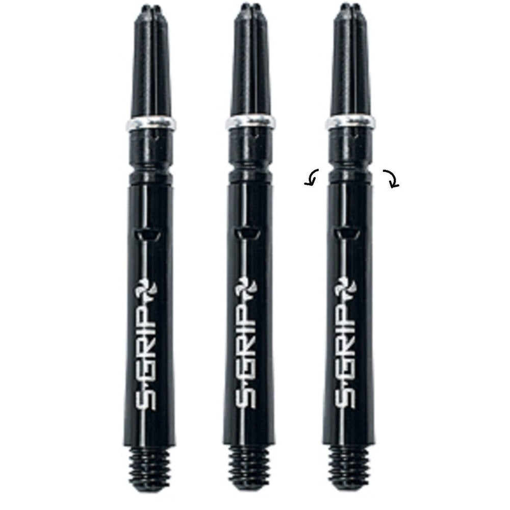 Harrows Supergrip Spin Shafts in Aqua, Medium-Länge, mit rotierender Spitze und präzisionsgefertigten Ringen.