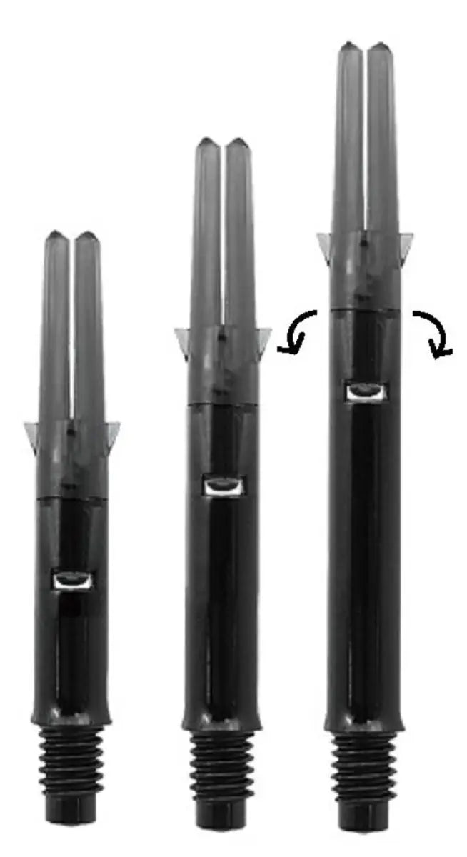 L-Style Dart Schafts Silent Straight Spinners inkl. Champagne Rings Shafts schwarz