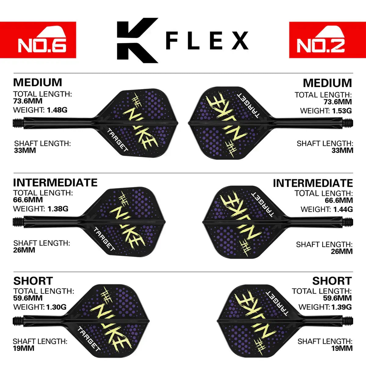 Target K-Flex Luke "The Nuke" Littler Shaft/Flight System Standart No6 Shafts KM-Shop Dart, Dartshop, Flight-Shaft-Systeme, flights, schäfte 
