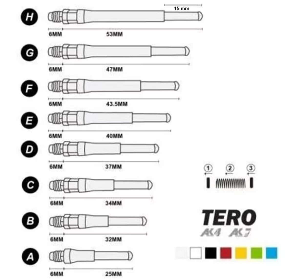 Cuesoul AK7 Tero Dart Shaft Schwarz Shafts