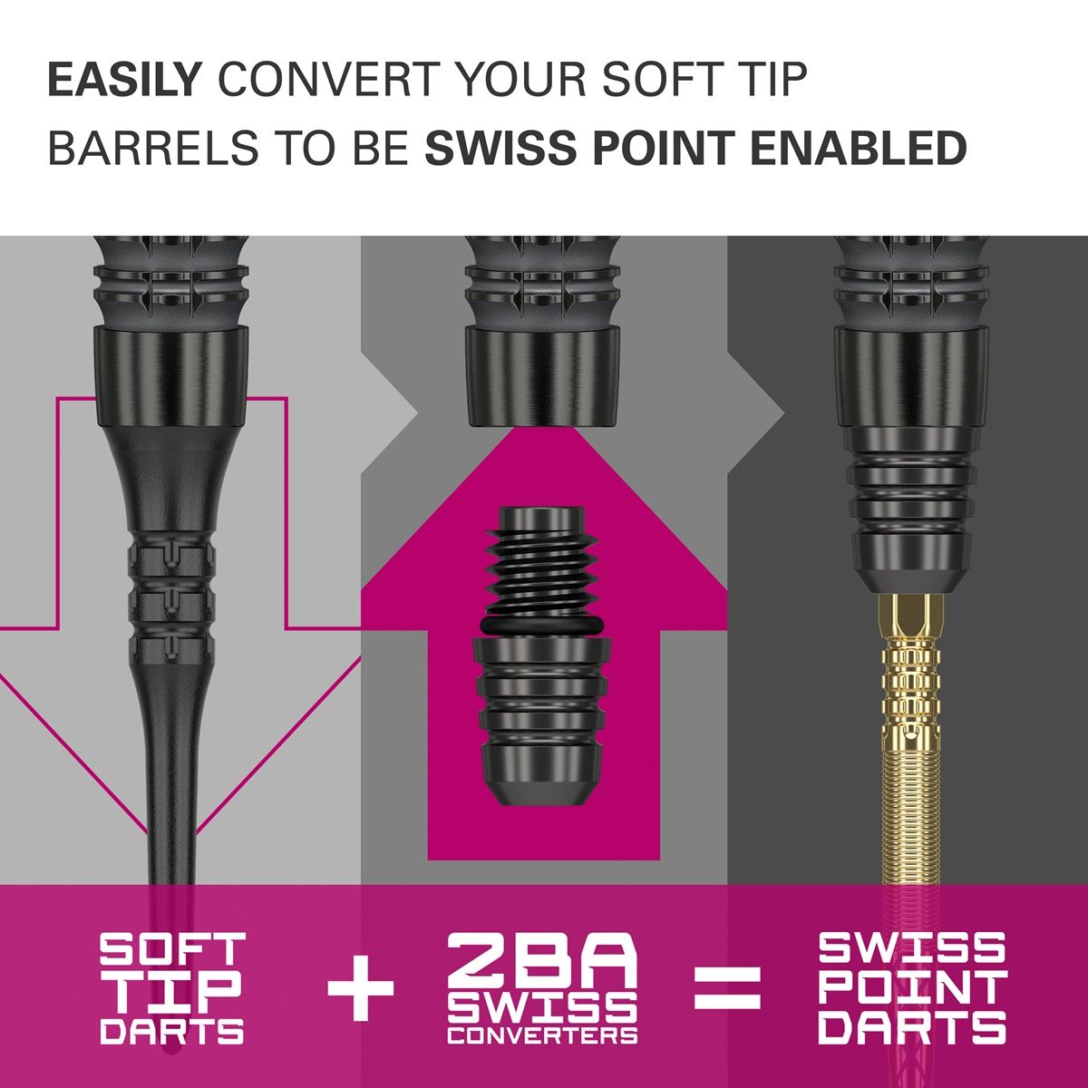 Target Swiss Point Konverter für Softdarts Schwarz Werkzeug KM-Shop Dartshop