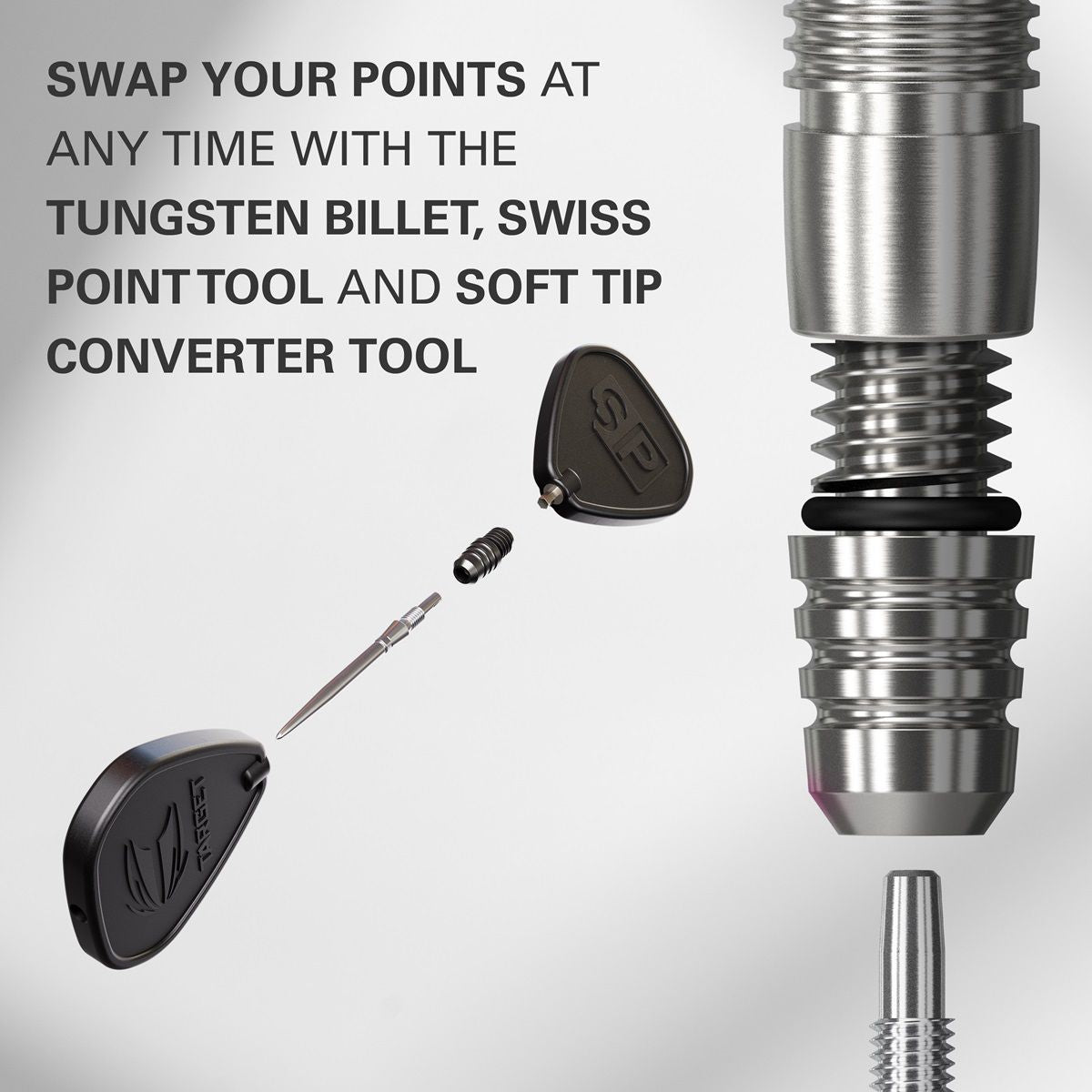 Target Swiss Point Konverter für Softdarts Schwarz Werkzeug KM-Shop Dartshop