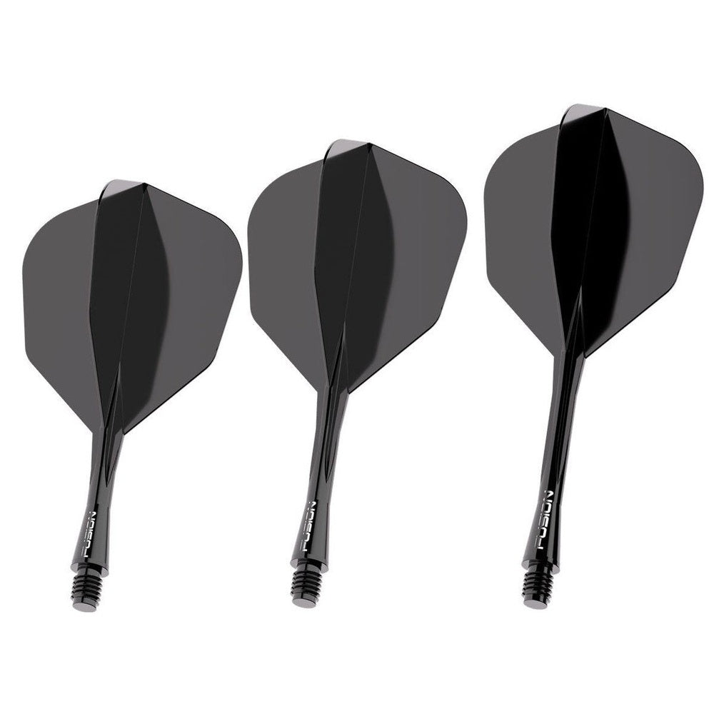 Winmau Fusion Shaft & Flight System – Short, Shape, Schwarz – 2-in-1 Flightlösung