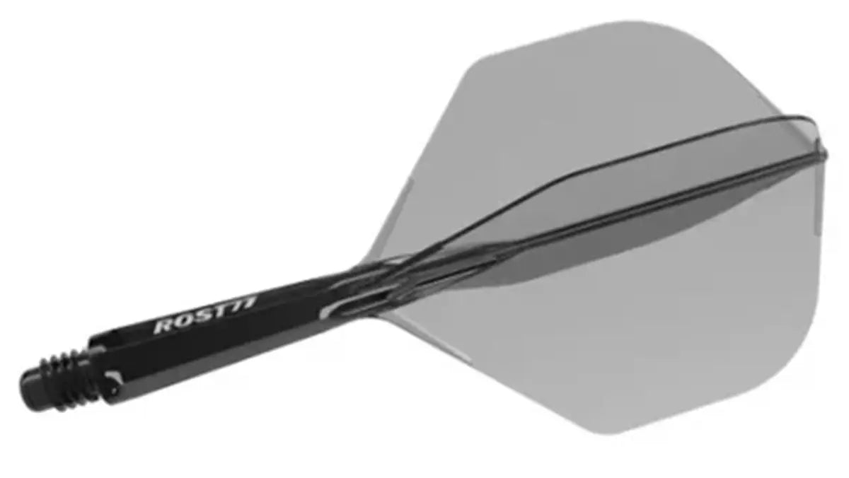 Cuesoul Dart Flight/Shaft ROST 77 Transparent Schwarz Small Standard Flights KM-Shop Dartshop, Flight-Shaft-Systeme, flights, schäfte