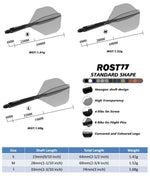 Cuesoul Dart Flight/Shaft ROST 77 Transparent Schwarz Small Standard Flights KM-Shop Dartshop, Flight-Shaft-Systeme, flights, schäfte