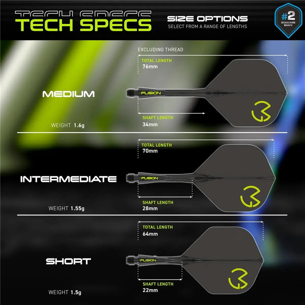 Winmau Fusion Integrated Flight & Shaft System MvG Pac Man Standard Shafts KM-Shop Dartshop, Flight-Shaft-Systeme, flights, schäfte