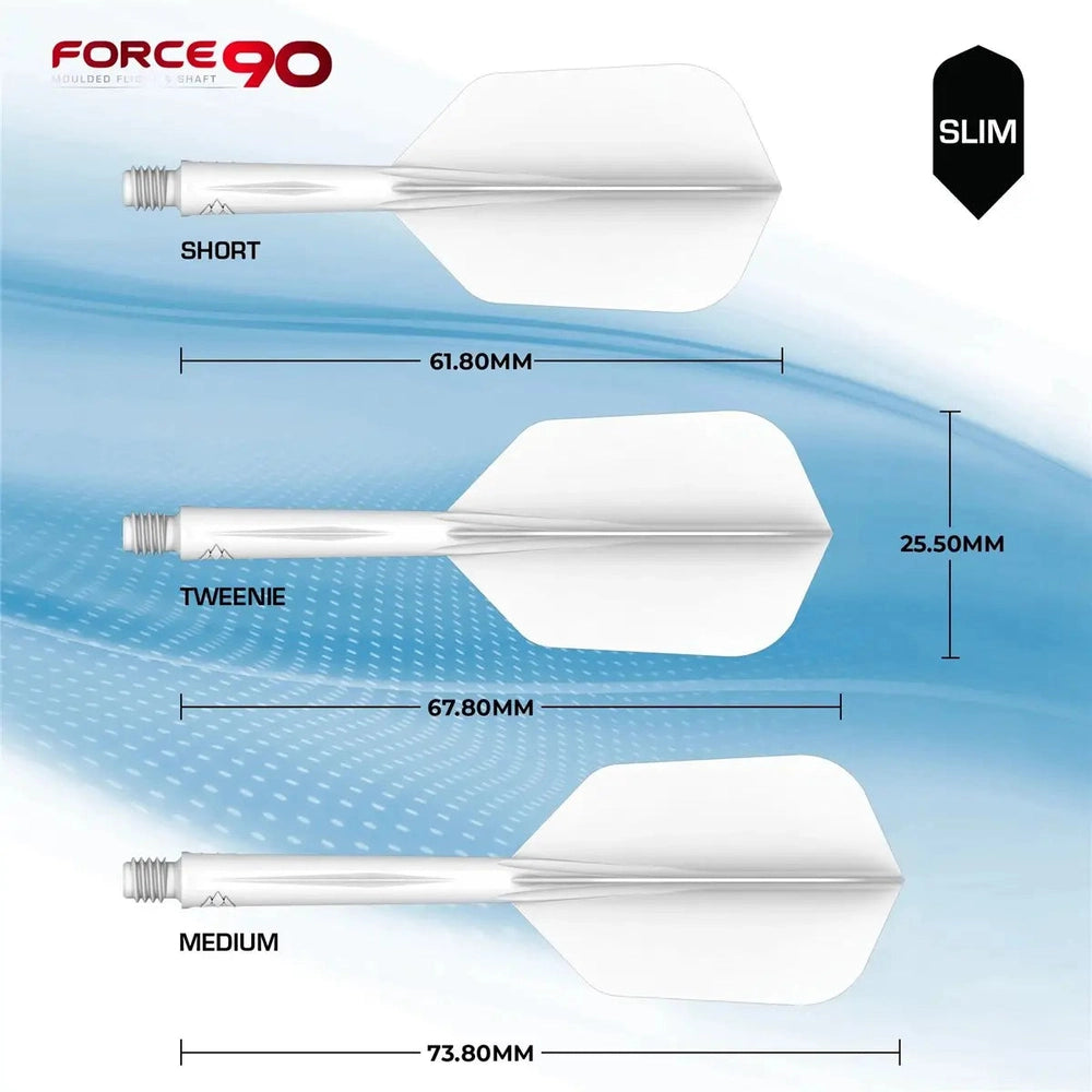 Mission Force 90 Shaft/Flight System Slim Shafts transparent KM-Shop Dartshop, Flight-Shaft-Systeme, flights, schäfte