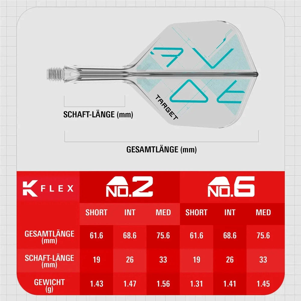 Target K-Flex Rove Shaft/Flight System Standart No2 Shafts KM-Shop Dart, Dartshop, Flight-Shaft-Systeme, flights, schäfte