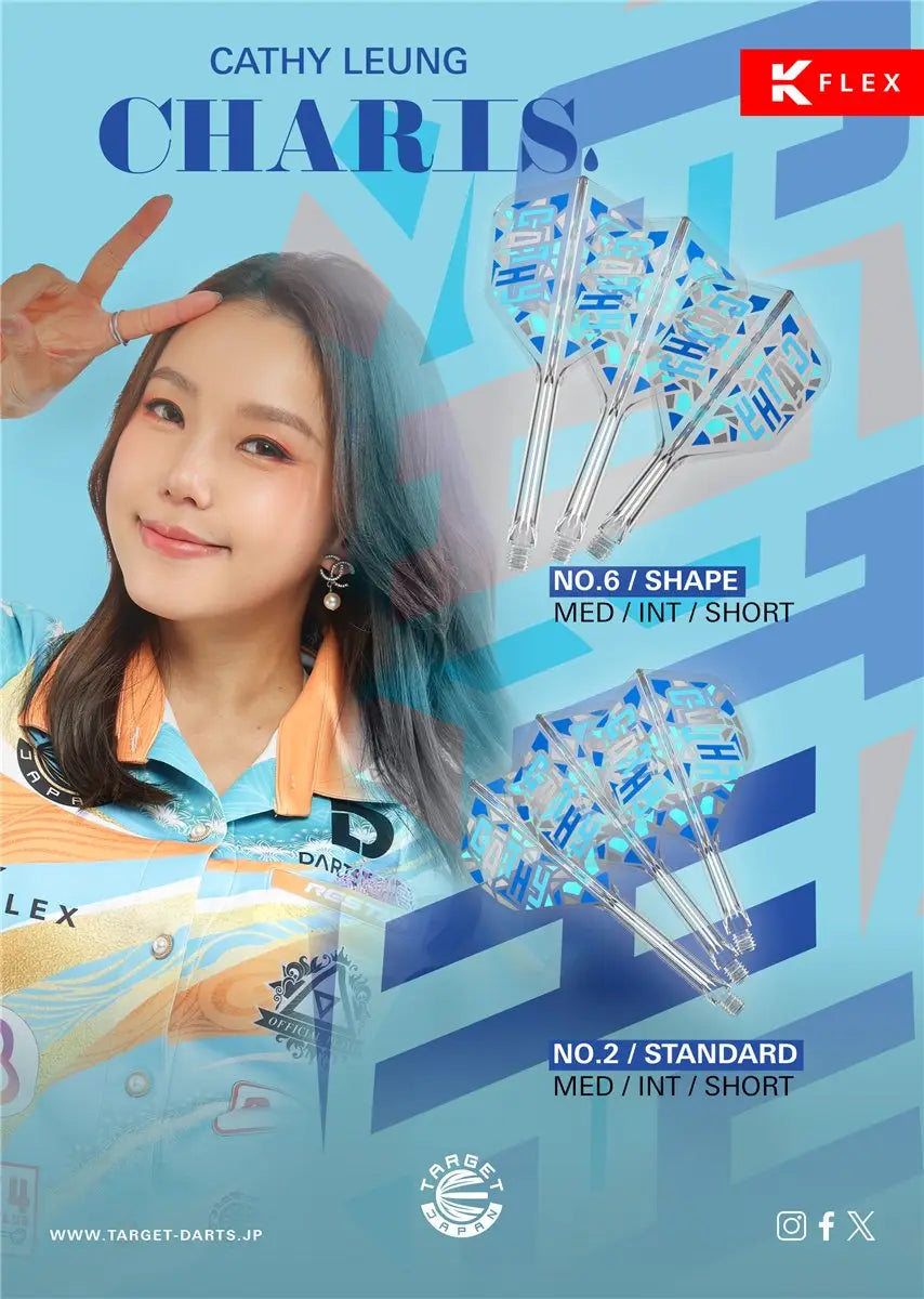 Target Japan Cathy Leung Charis K-Flex Shaft/Flight System Standard No2 Shafts KM-Shop Dart, Dartshop, Flight-Shaft-Systeme, flights, schäfte, target