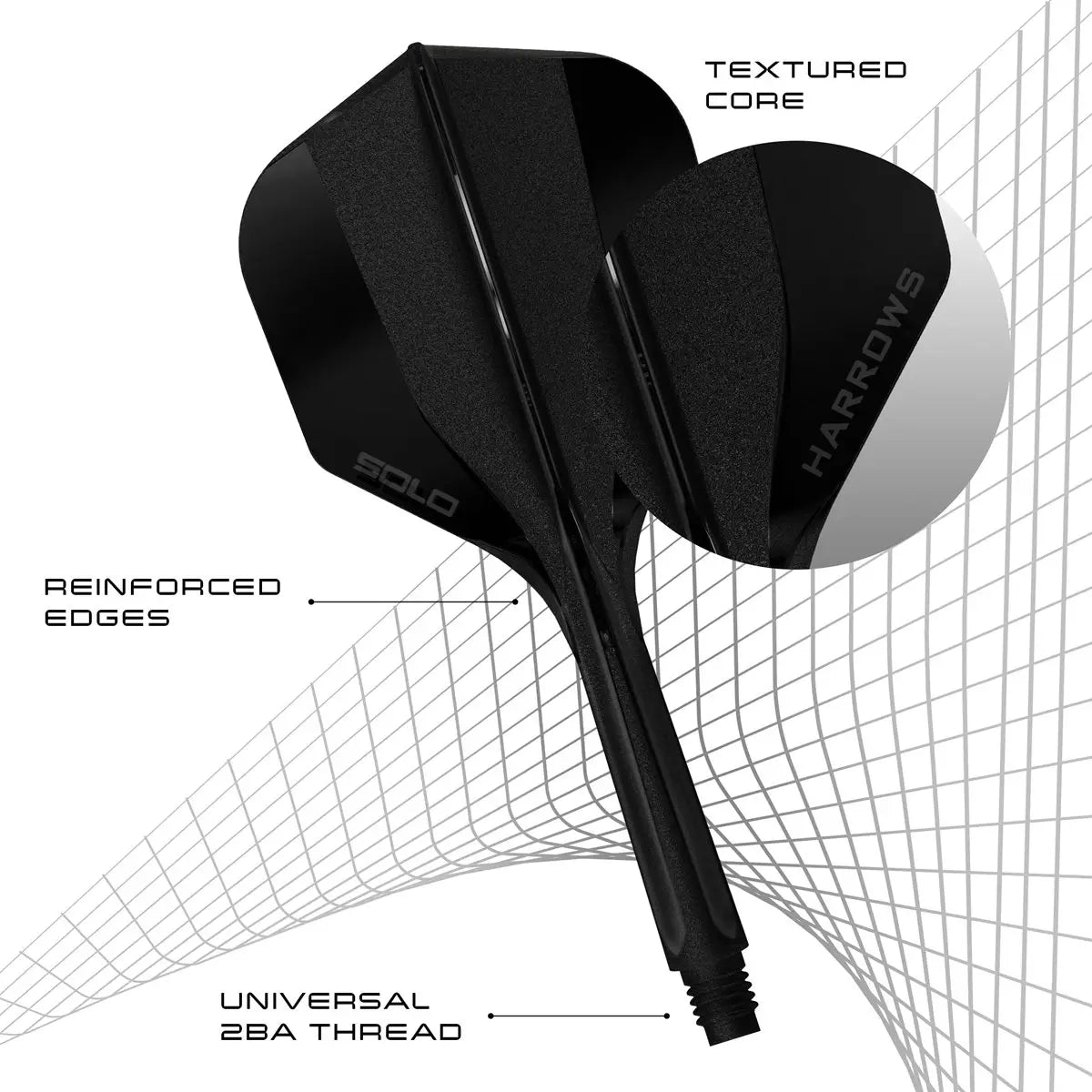Harrows Solo 6 Shaft/Flight System Shape Shafts Schwarz