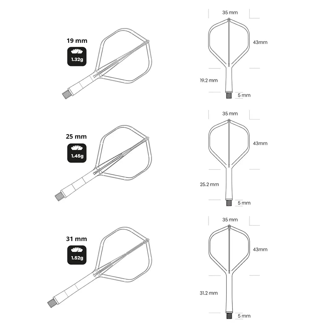 Flight Deck-One Piece Dart Flight and Shaft System-Clear