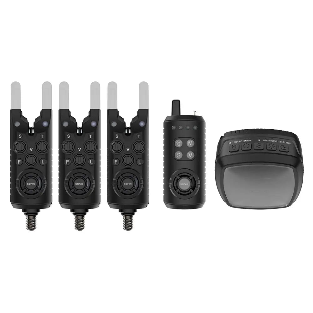 GIZMO2 ALARM SET 3+1 + BIVVY LAMP KM-Shop batterie, bissanzeiger, bite alarm, Karpfen, Sonik 