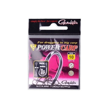 Powercarp Eyed Hooks Barbless Black Gamakatsu - KM-Tackle