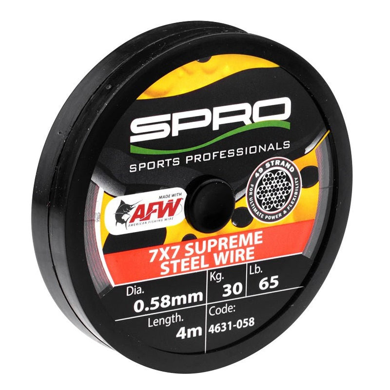 SUPER STEEL AFW WIRE KM-Shop Raubfisch, Raubfischangeln, Raubifsch, Spinnangeln, Spinnfishing, SPRO, Vorfach