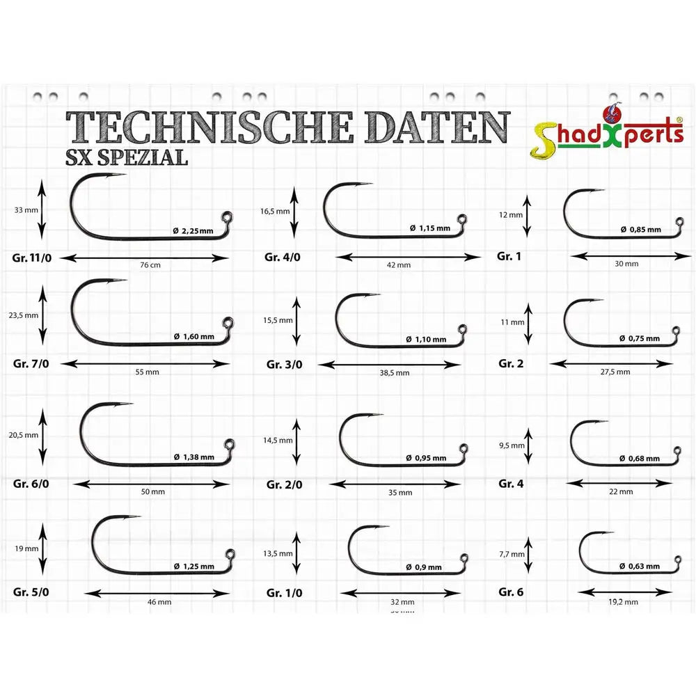 SX Spezial Jig Rundkopf - Gr. 2/0 KM-Shop Haken, Jighaken, jigköpfe, Raubfisch, Raubfischangeln,  shadXpert 