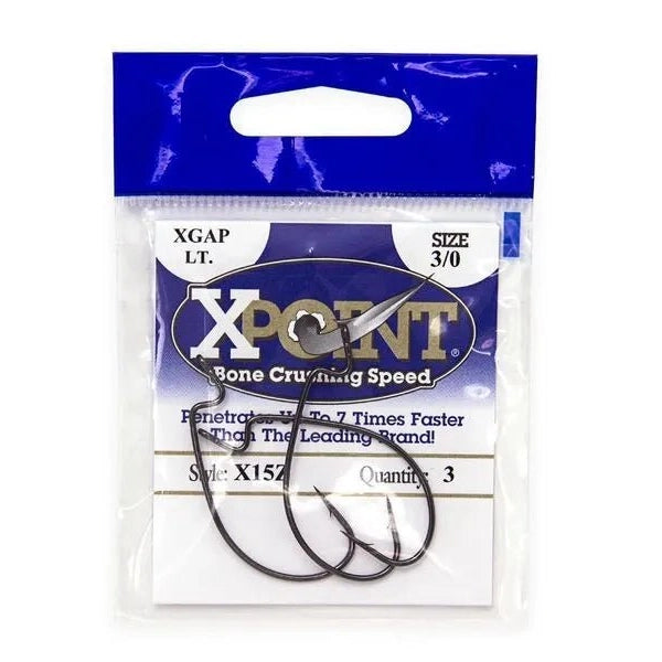 XPoint Wide Gap Hook ("X-Gap"),Black Nickel - KM-Tackle
